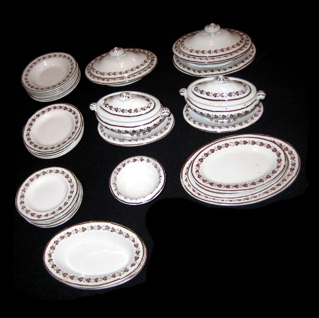 English Childs 30 Piece Dolls Dinner Service ~ COPELAND HEARTS late Spode c1860 English Childs 30 Piece Dolls Dinner Service ~ COPELAND HEARTS late Spode c1860
