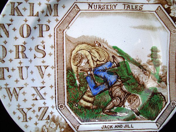Antique English ABC Plate ~ JACK and JILL 1880 Antique English ABC Plate ~ JACK and JILL 1880