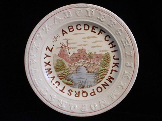 Rare Double Alphabet ABC Plate ~ Hidden Village Rare Double Alphabet ABC Plate ~ Hidden Village