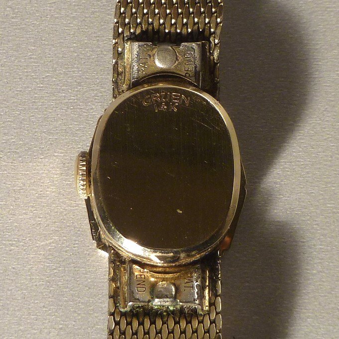Gruen 14K Gold Ladies Watch Kestenmade Mesh Band from christophers on
