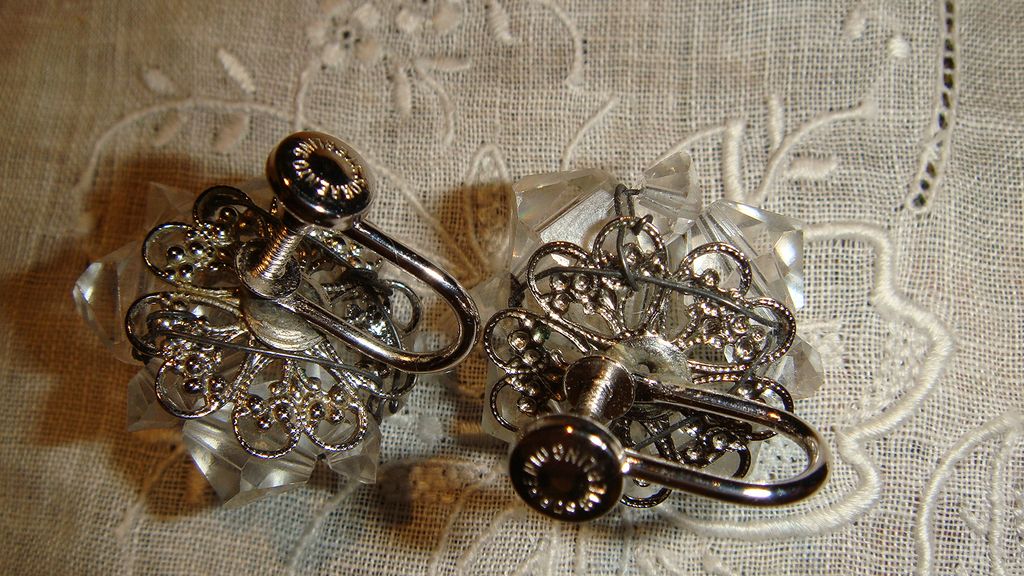 Vintage Sorrento Sterling Crystal Earrings Vintage Sorrento Sterling Crystal Earrings