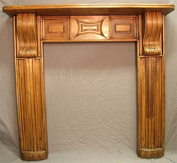 American Folk Art Mantel In Pine American Folk Art Mantel In Pine