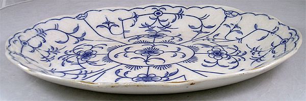 Large Flow Blue Oval Platter Signed Dunn & Bennett & Co. Large Flow Blue Oval Platter Signed Dunn & Bennett & Co.