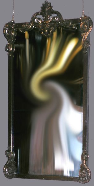 Circa 1920 Brass Wall Mirror Circa 1920 Brass Wall Mirror