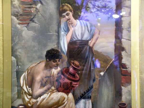 Circa 1880 Orientalist Water Color Classical Motif Circa 1880 Orientalist Water Color Classical Motif