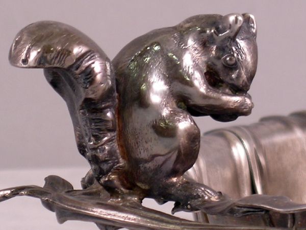 Victorian Silver Plate Nut Bowl With Squirrel Victorian Silver Plate Nut Bowl With Squirrel