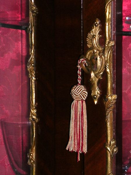 Louis XV Vitrine In Mahogany Ormolu and Bronze With Painted Panels Louis XV Vitrine In Mahogany Ormolu and Bronze With Painted Panels