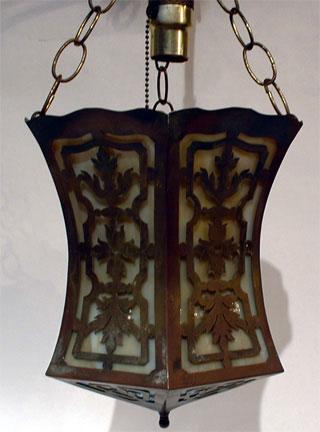 Brass and bent glass light in the Moorish Taste Brass and bent glass light in the Moorish Taste