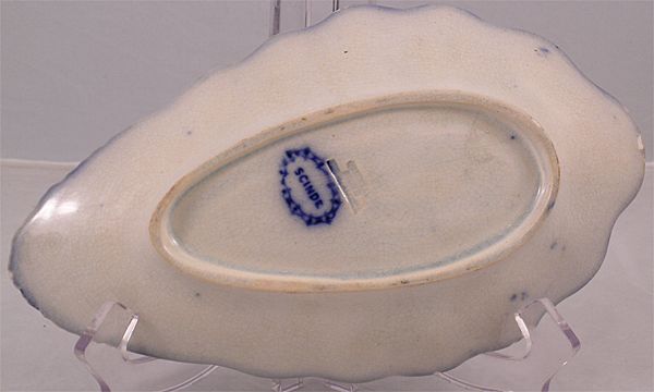 J & G Alcock Flow Blue Dish Scinde Pattern J & G Alcock Flow Blue Dish Scinde Pattern