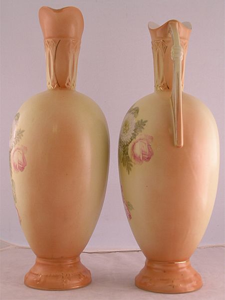 Large Pair Of Grecian Style Mantel Ewers Large Pair Of Grecian Style Mantel Ewers