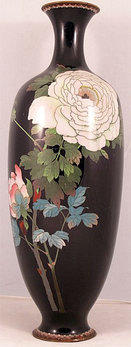 Tall Graceful Japanese Cloisonne Vase Tall Graceful Japanese Cloisonne Vase