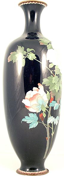 Tall Graceful Japanese Cloisonne Vase Tall Graceful Japanese Cloisonne Vase