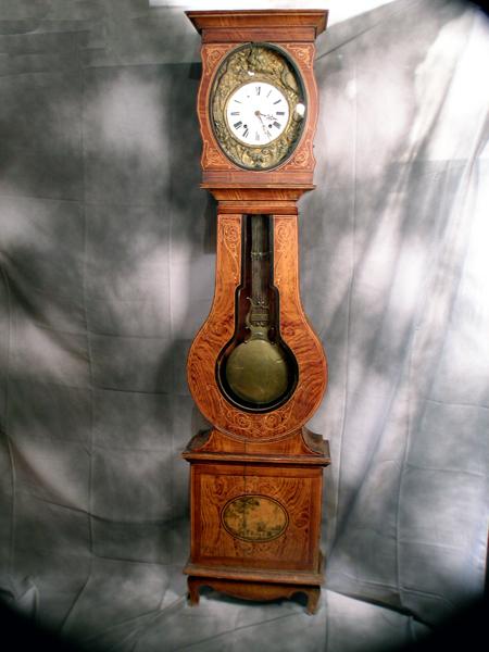 Circa 1850. French Country Tall Case Clock in Hand-Painted Pine Circa 1850. French Country Tall Case Clock in Hand-Painted Pine