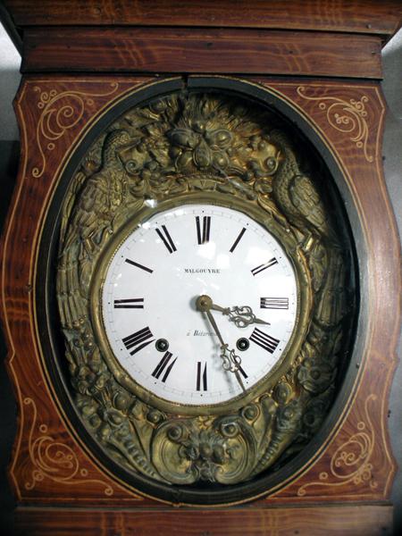 Circa 1850. French Country Tall Case Clock in Hand-Painted Pine Circa 1850. French Country Tall Case Clock in Hand-Painted Pine