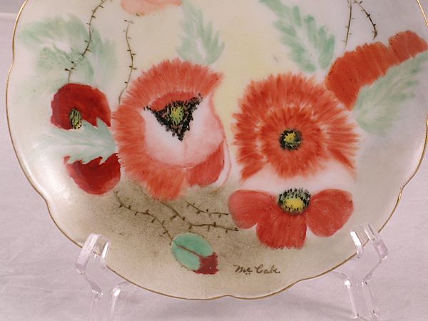 Artist Signed Rosenthal Poppy Plates Artist Signed Rosenthal Poppy Plates