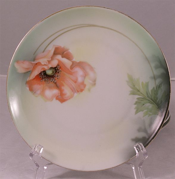 RS Germany Hand Painted Poppy Plates Set of Six RS Germany Hand Painted Poppy Plates Set of Six