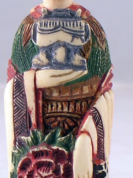 Chinese Carved Ivory Poly-Chromed Snuff Bottle Chinese Carved Ivory Poly-Chromed Snuff Bottle