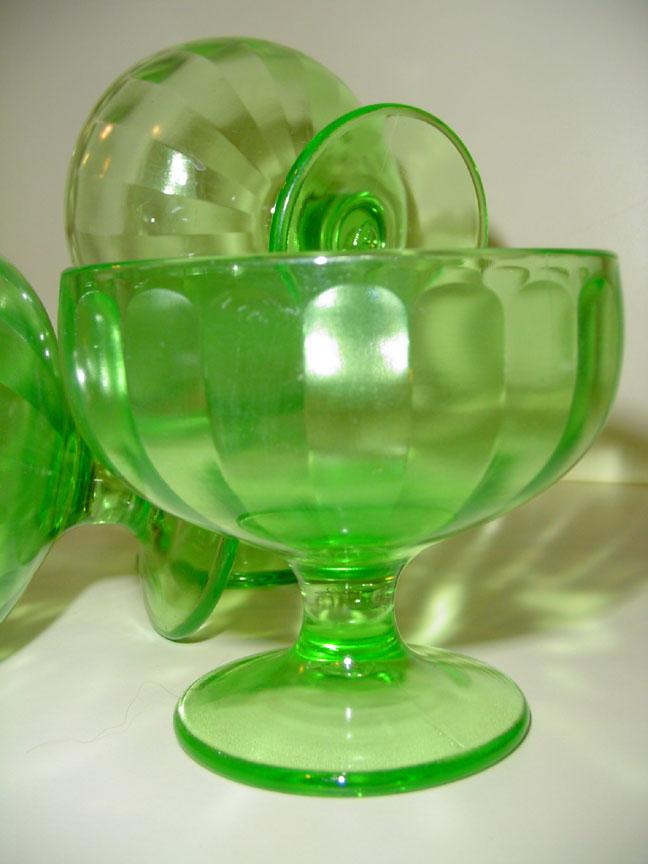Green Federal Glass Cups Green Federal Glass Cups