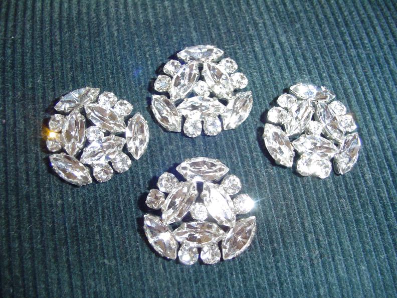 Vintage Set of 4 Rhinestones Buttons Vintage Set of 4 Rhinestones Buttons