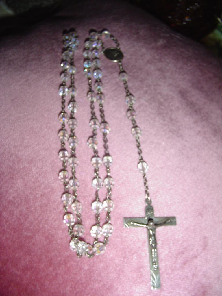 Unique 24" Crystal Rosary Sterling Silver Cross/Medal Unique 24" Crystal Rosary Sterling Silver Cross/Medal
