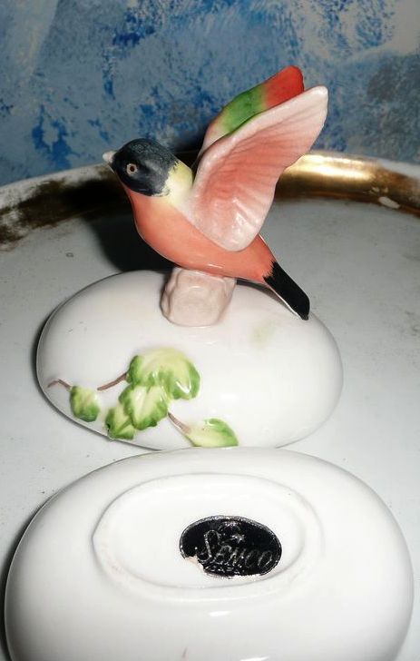 Beautiful 'Semco' Bird Covered Box Beautiful 'Semco' Bird Covered Box