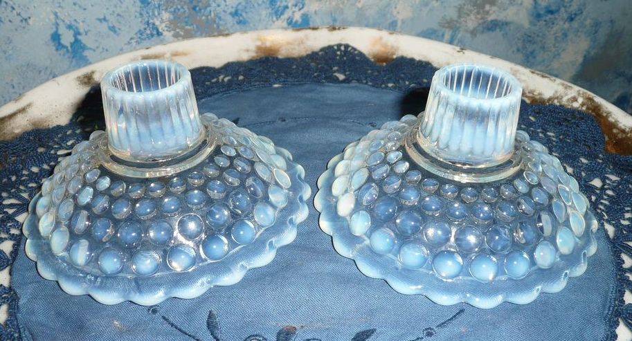 Fenton French Opalescent Set of Candlesticks Fenton French Opalescent Set of Candlesticks
