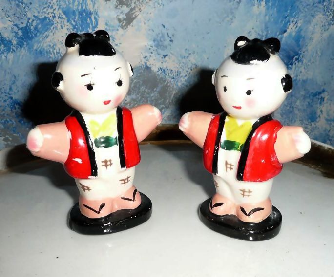 Japanese Children 'The Children of The Emperor' Salt and Pepper Shakers Japanese Children 'The Children of The Emperor' Salt and Pepper Shakers