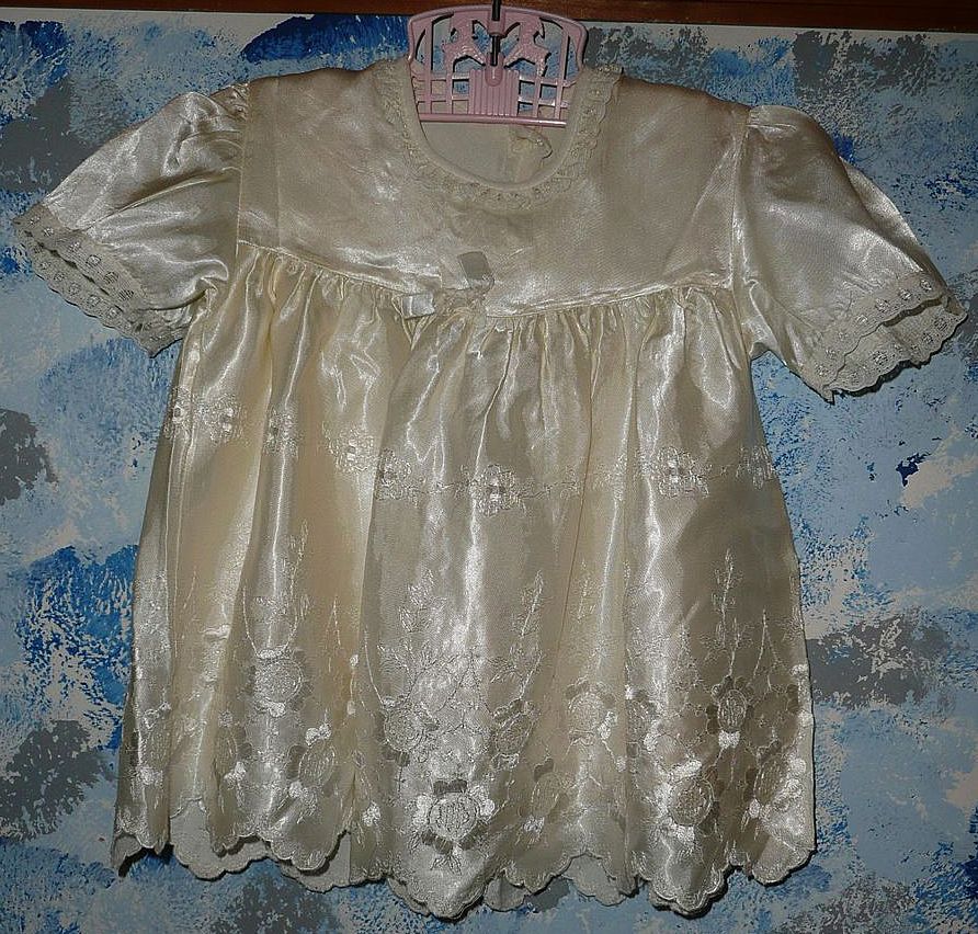 Beautiful Vintage Satin Dress and Slip for Composition Mama Doll Beautiful Vintage Satin Dress and Slip for Composition Mama Doll