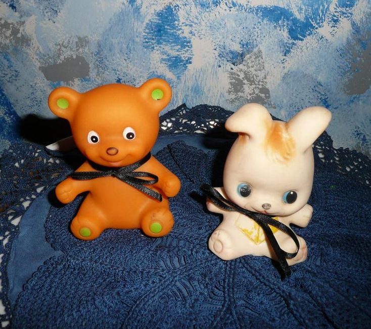 Two Vintage Squeak Rubber Toys Two Vintage Squeak Rubber Toys
