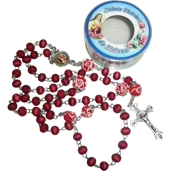 Vintag e 1980's Saint Therese de Lisieux Roman Catholic Rosary from