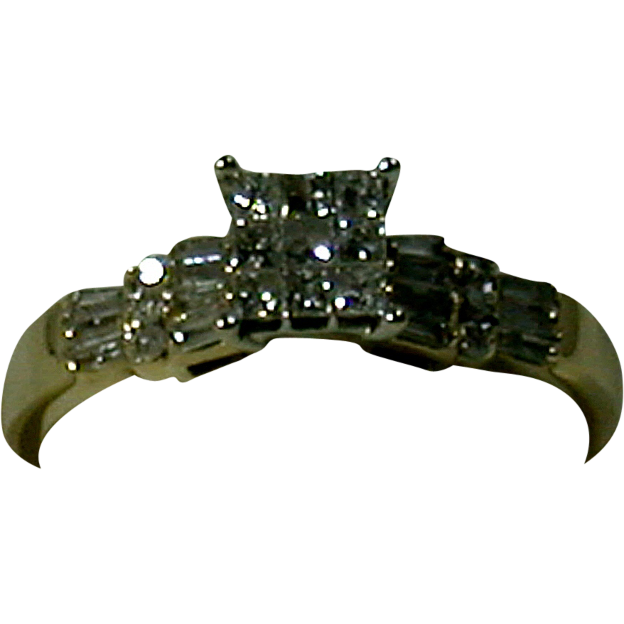 Diamond/14K Yellow & White Gold Lady's Ring, Size 7 Diamond/14K Yellow & White Gold Lady's Ring, Size 7