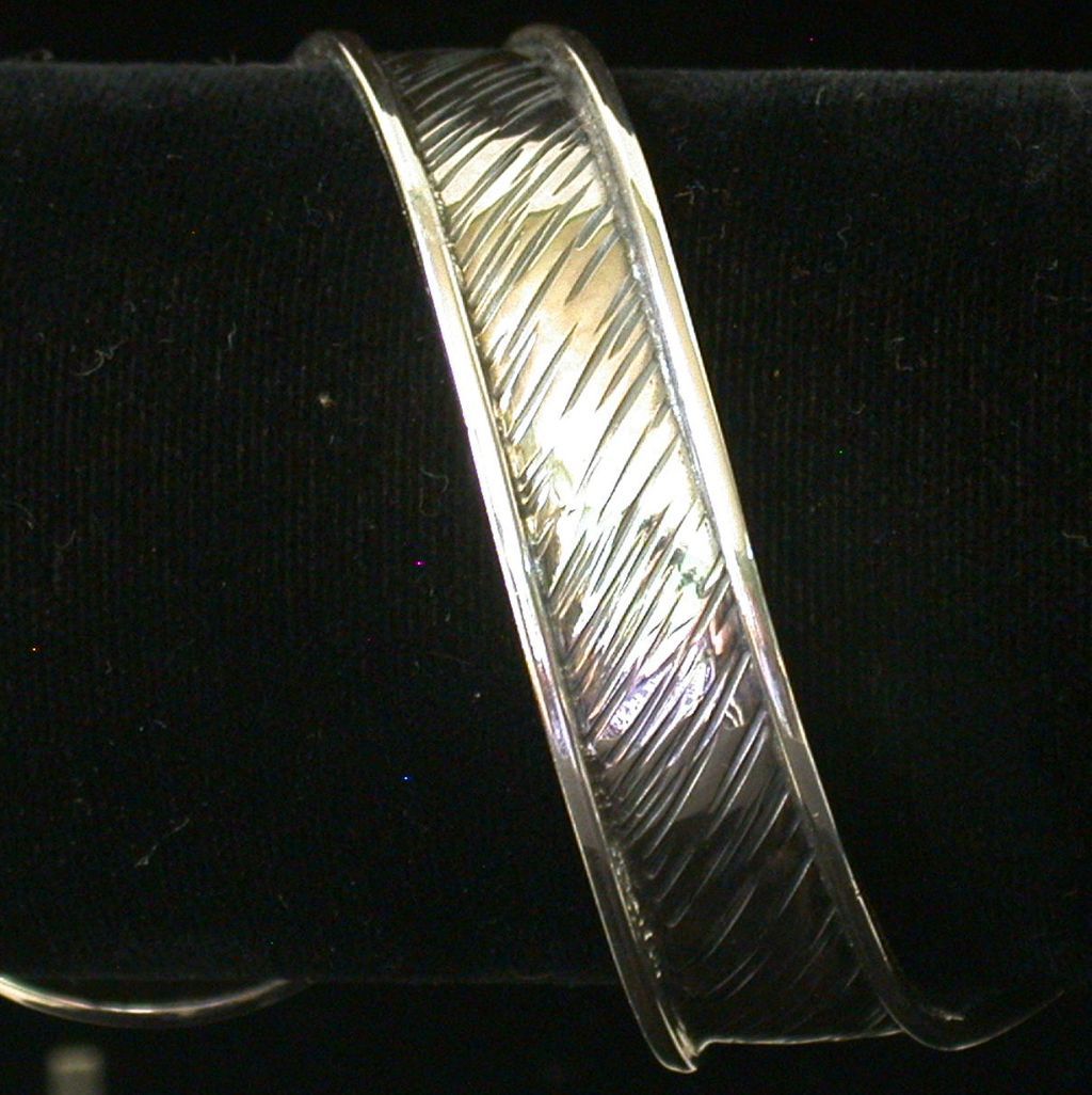 Sterling And Malachite Vintage Handmade Bracelet, Israeli Sterling And Malachite Vintage Handmade Bracelet, Israeli
