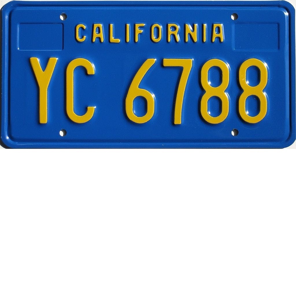 Old Blue California License Plate, Trailer, 1980's Old Blue California License Plate, Trailer, 1980's