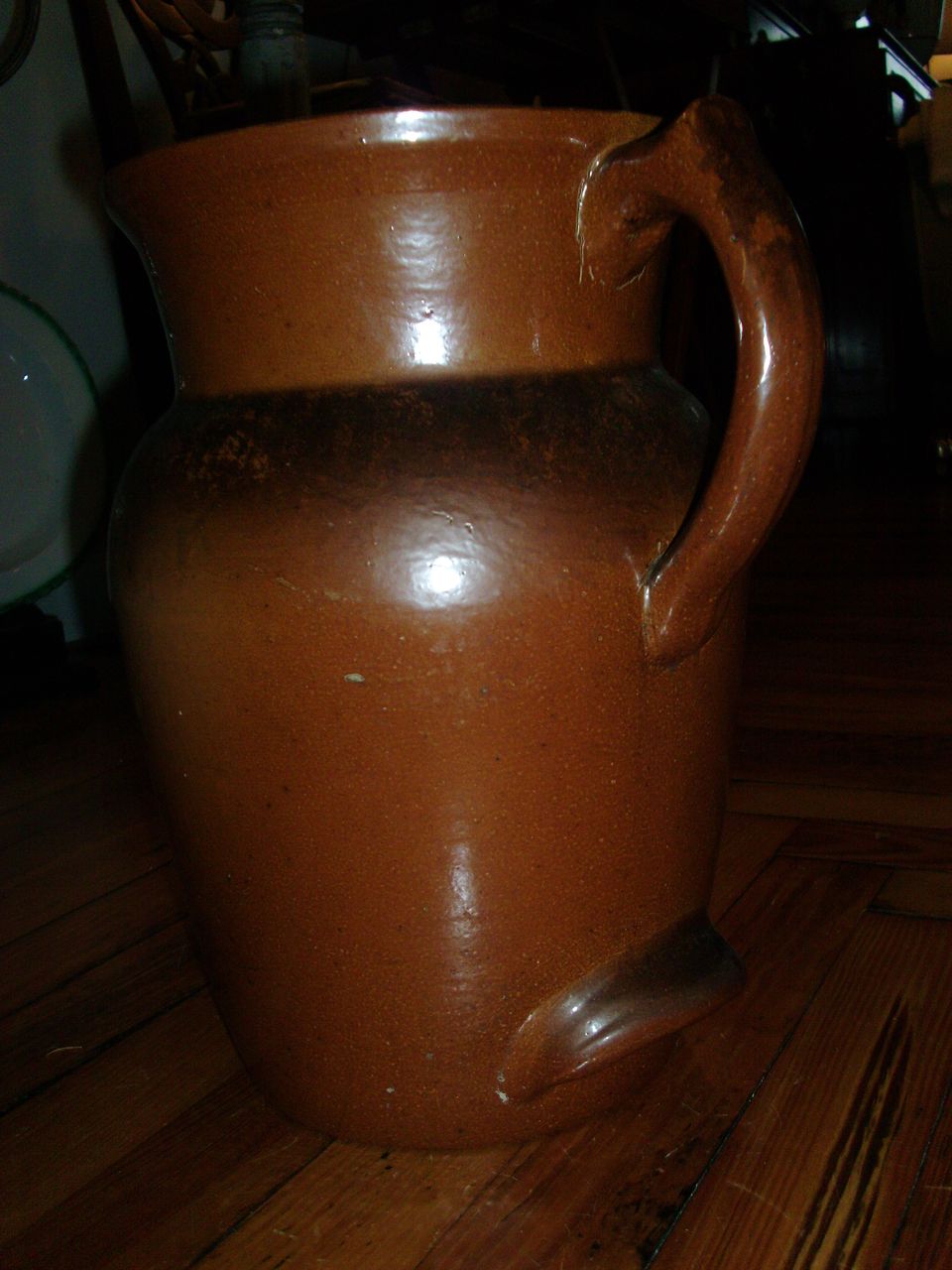 Giant 19th c. U.S. Stoneware Company Batter Pitcher Akron Ohio Giant 19th c. U.S. Stoneware Company Batter Pitcher Akron Ohio