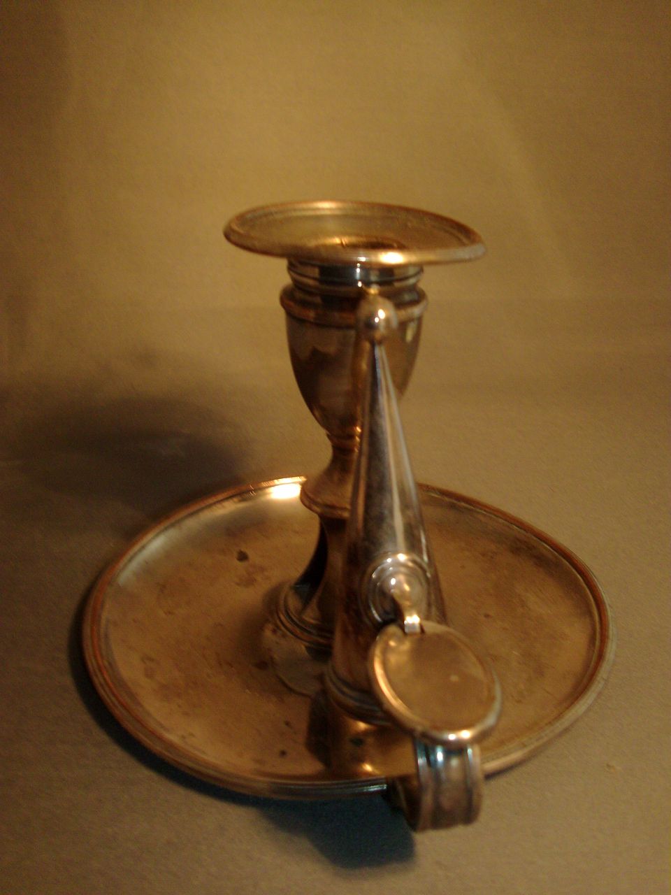 Early 19th c. Regency Old Sheffield Plate Chamber Stick & Snuffer Silver on Copper Early 19th c. Regency Old Sheffield Plate Chamber Stick & Snuffer Silver on Copper