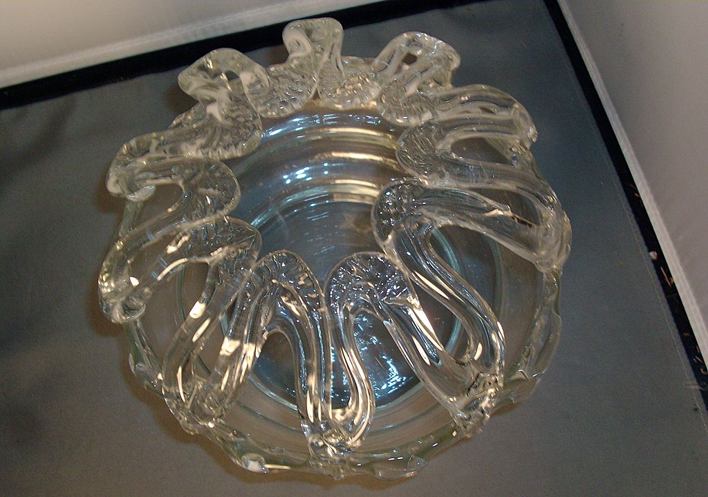 Rare 18th C. American Blown Glass Bride's Bank - Wedding Basket Or From 