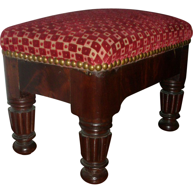 Early 19th c. American Federal / Classical Boston Mahogany Foot Stool 1820 Early 19th c. American Federal / Classical Boston Mahogany Foot Stool 1820