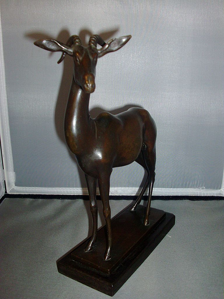 French Art Deco Bronze Statue - Figure of a Gazelle 1920 French Art Deco Bronze Statue - Figure of a Gazelle 1920