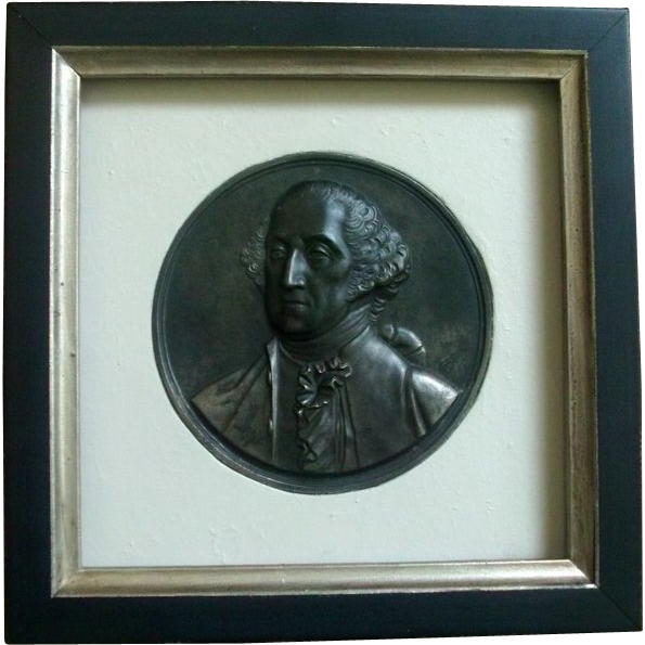 19th century Patinated Steel Plaque Memorial Portrait Bust of George Washington 19th century Patinated Steel Plaque Memorial Portrait Bust of George Washington