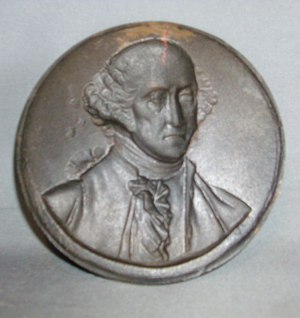 19th century Patinated Steel Plaque Memorial Portrait Bust of George Washington 19th century Patinated Steel Plaque Memorial Portrait Bust of George Washington