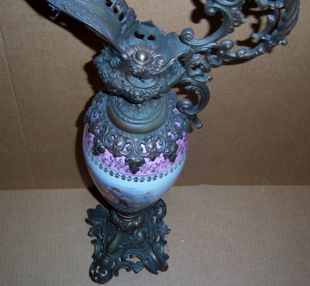 Victorian Porcelain Metal Ewer Stahl Victorian Porcelain Metal Ewer Stahl