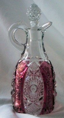 Imperial Pressed Glass Cranberry Flash Cruet Imperial Pressed Glass Cranberry Flash Cruet