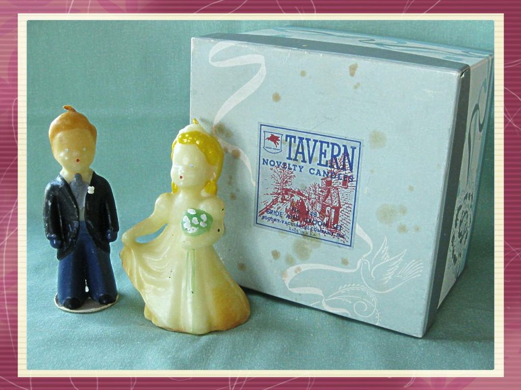 Vintage Tavern Candles Bride and Groom Original Box