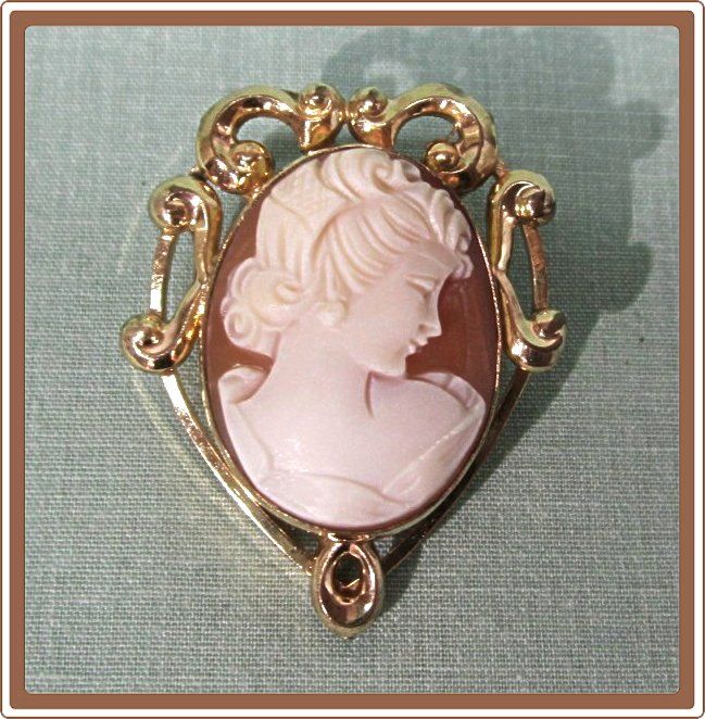 Gold Filled Cameo Pin Pendant Uncas Gold Filled Cameo Pin Pendant Uncas