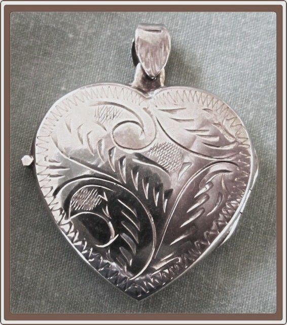 Heart Locket Engraved Sterling Silver Heart Locket Engraved Sterling Silver