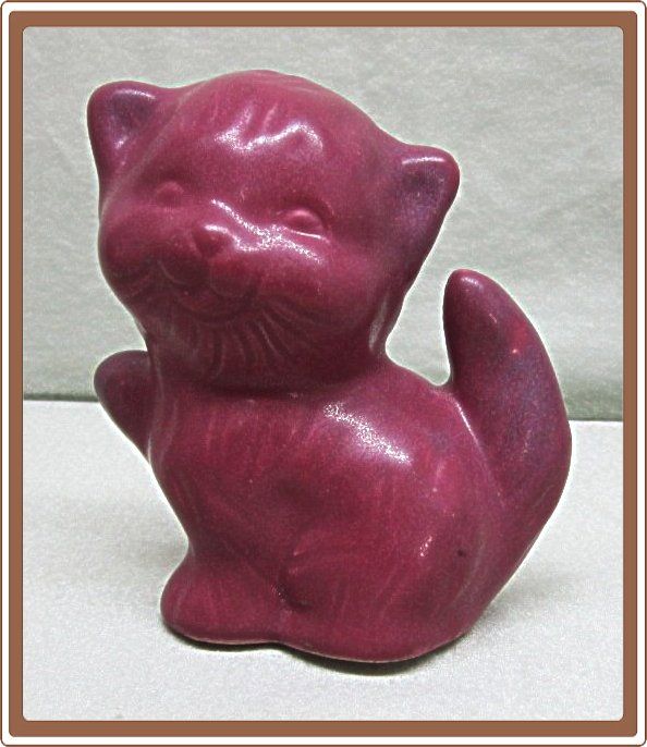 Van Briggle Kitten Pottery Figurine Persian Rose Van Briggle Kitten Pottery Figurine Persian Rose