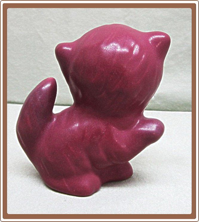 Van Briggle Kitten Pottery Figurine Persian Rose Van Briggle Kitten Pottery Figurine Persian Rose