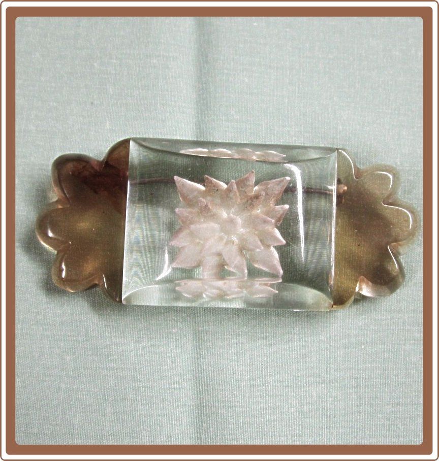 Reverse Carved Lucite Pin Big and Chunky Reverse Carved Lucite Pin Big and Chunky