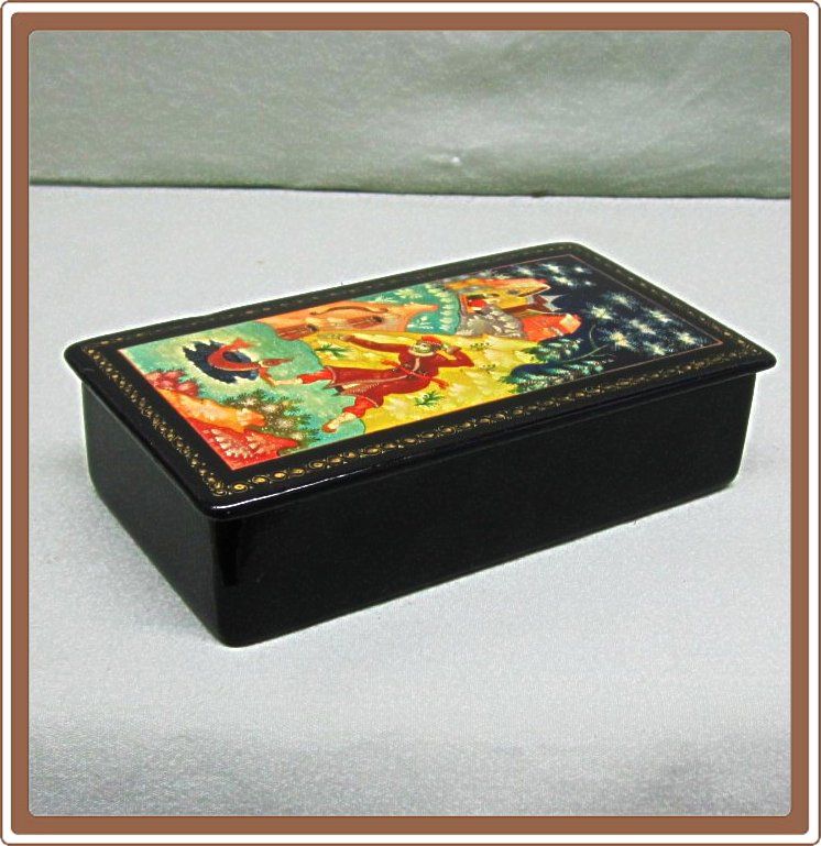 Russian Lacquer Box Mstera Ice Fisherman Russian Lacquer Box Mstera Ice Fisherman