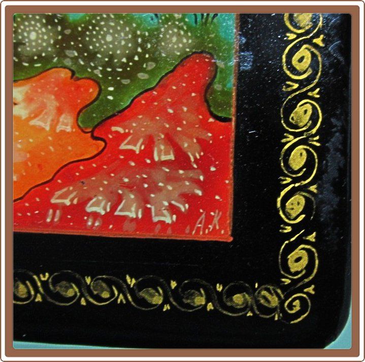 Russian Lacquer Box Mstera Ice Fisherman Russian Lacquer Box Mstera Ice Fisherman